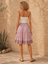 Load image into Gallery viewer, Anna Knee Length Woodblock Print Gypsy Skirt

