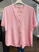 Load image into Gallery viewer, Teabag Button Front Blouse Pink
