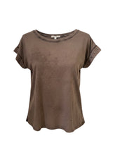 Load image into Gallery viewer, Crew Neck Star Stud T-Shirt Chocolate
