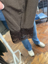 Load image into Gallery viewer, Lace Trim V Neck Modal/Cashmere Base Layer Chocolate
