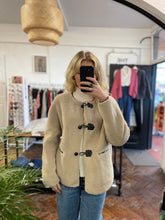 Load image into Gallery viewer, Shearling Jacket with Toggles Beige
