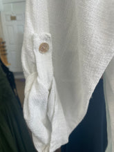Load image into Gallery viewer, Washed Linen Longline Tie Front Shirt White
