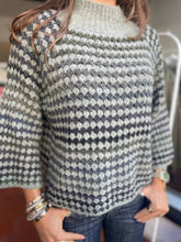 Load image into Gallery viewer, Fawn Funnel Neck Jumper Sage/Multi Stripe
