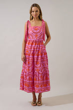 Load image into Gallery viewer, Tarie Tropical Emely Tiered Maxi Dress Pink/Orange
