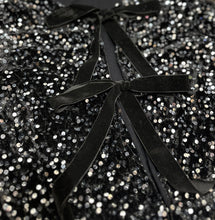 Load image into Gallery viewer, Vivienne Bow Front Sequin Jacket Silver/Black
