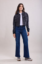 Load image into Gallery viewer, Gloria Patch Pocket Stretch Wide Leg Indigo Denim
