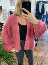 Load image into Gallery viewer, Bernadette Oversized Mohair Cardigan Rose
