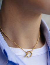 Load image into Gallery viewer, Gold Herringbone Toggle Chain Necklace, Waterproof
