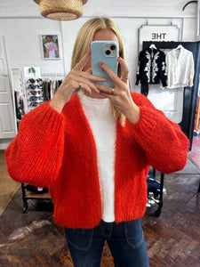 Bernadette Oversized Mohair Cardigan Dark Orange