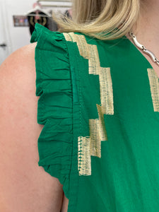 Cindy Embroidered Maxi Dress Green