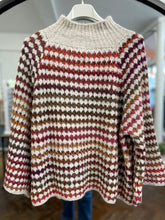 Load image into Gallery viewer, Fawn Funnel Neck Jumper Cream/Autumn Stripe
