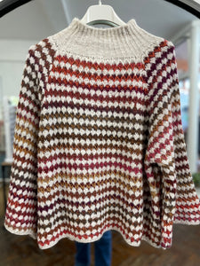 Fawn Funnel Neck Jumper Cream/Autumn Stripe