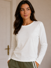 Load image into Gallery viewer, Bobbi Long Sleeve Crew White
