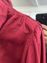 Load image into Gallery viewer, Mabel Cotton Frill Neck Blouse - Bordeaux
