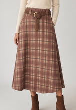 Load image into Gallery viewer, Checked Jersey Skirt Brown/Choc
