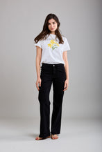 Load image into Gallery viewer, Gloria Patch Pocket Stretch Wide Leg Black Jeans
