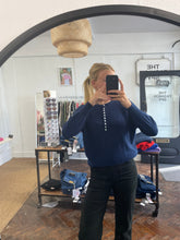 Load image into Gallery viewer, Soft Button Collar Jumper Navy
