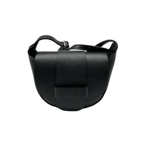 Poppy Leather Tab Bag Black