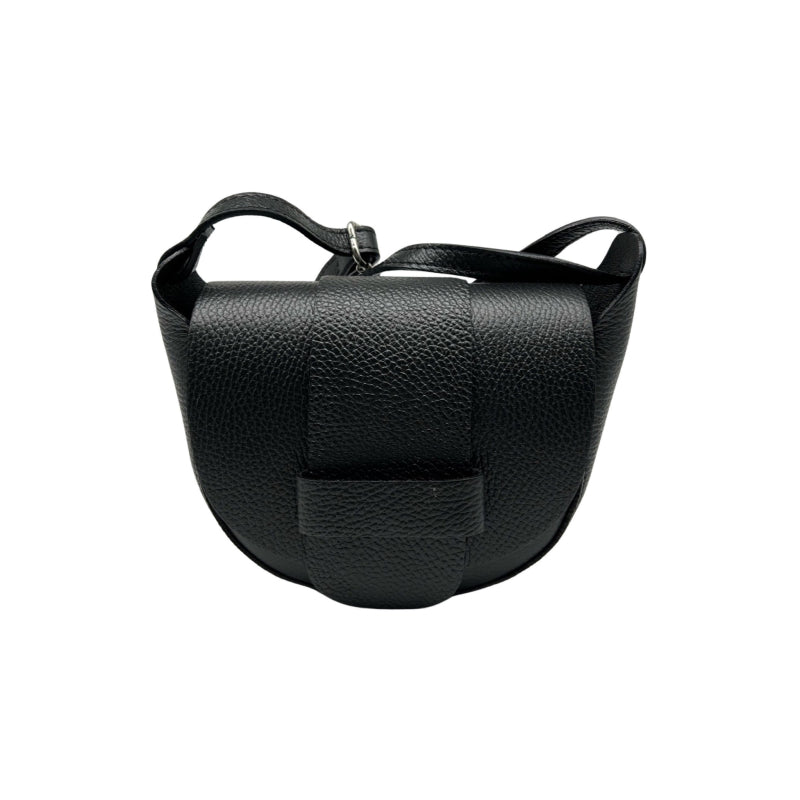 Poppy Leather Tab Bag Black