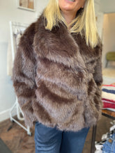 Load image into Gallery viewer, Collared Two Pocket Faux Fur Chocolate
