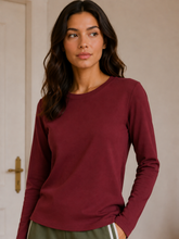 Load image into Gallery viewer, Bobbi Long Sleeve Crew Bordeaux
