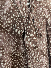 Load image into Gallery viewer, Deer Print Pussy Bow Blouse Chocolate
