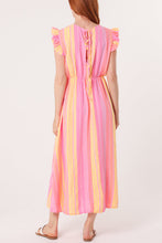 Load image into Gallery viewer, Fi Double V Frill Cheesecloth Dress Aztec Fluro Pink
