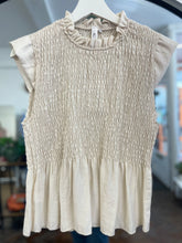 Load image into Gallery viewer, Sofia Shirred Top Beige
