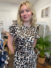 Load image into Gallery viewer, Karina Twist Side Knot Dress Leopard
