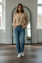 Load image into Gallery viewer, Aira Ruffle Top Beige
