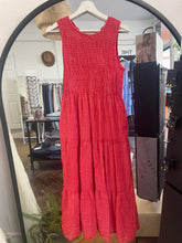 Load image into Gallery viewer, Luna Gingham Shirred Dress Red
