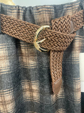 Load image into Gallery viewer, Checked Jersey Skirt Charcoal/Brown

