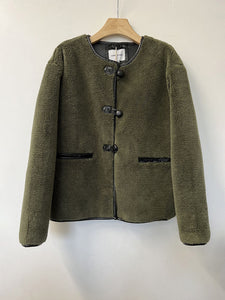 Livia Shearling Jacket Khaki