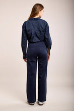 Load image into Gallery viewer, Gloria Patch Pocket Stretch Wide Leg Jeans Navy
