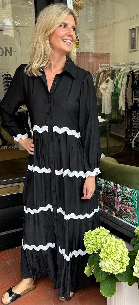 Rik Rak Dress Black & White