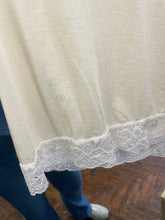 Load image into Gallery viewer, Lace Trim V Neck Modal/Cashmere Base Layer Cream
