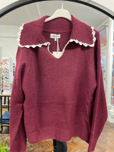 Load image into Gallery viewer, Dawn Sailor Collar Jumper Burgandy
