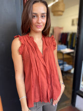Load image into Gallery viewer, Irene Frill Voile Top Rust

