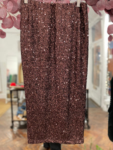 Lois Sequin Midi Skirt Chocolate