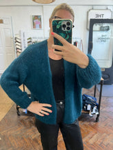 Load image into Gallery viewer, Bernadette Oversized Mohair Cardigan Petrol
