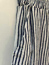 Load image into Gallery viewer, Stripey Wide Leg Trousers White/Navy
