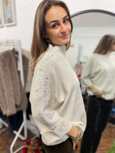 Load image into Gallery viewer, Carrie Folded Sleeve Crystal Jumper Cream
