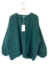 Load image into Gallery viewer, Bernadette Oversized Mohair Cardigan Dark Green
