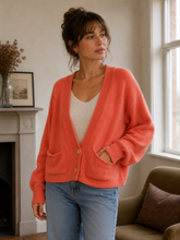 Load image into Gallery viewer, Perry Pocket Cardigan Orange
