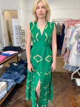 Load image into Gallery viewer, Cindy Embroidered Maxi Dress Green
