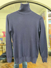 Load image into Gallery viewer, Fine Knit Roll Neck Navy
