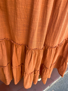 Frill Sun Dress Terracota