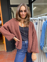 Load image into Gallery viewer, Bernadette Oversized Mohair Cardigan Brown
