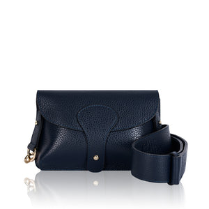 Sienna Small Leather Cross Body Tab Bag Navy