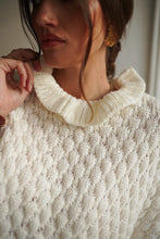 Load image into Gallery viewer, Esme Frill Collar Textured Knit Cream
